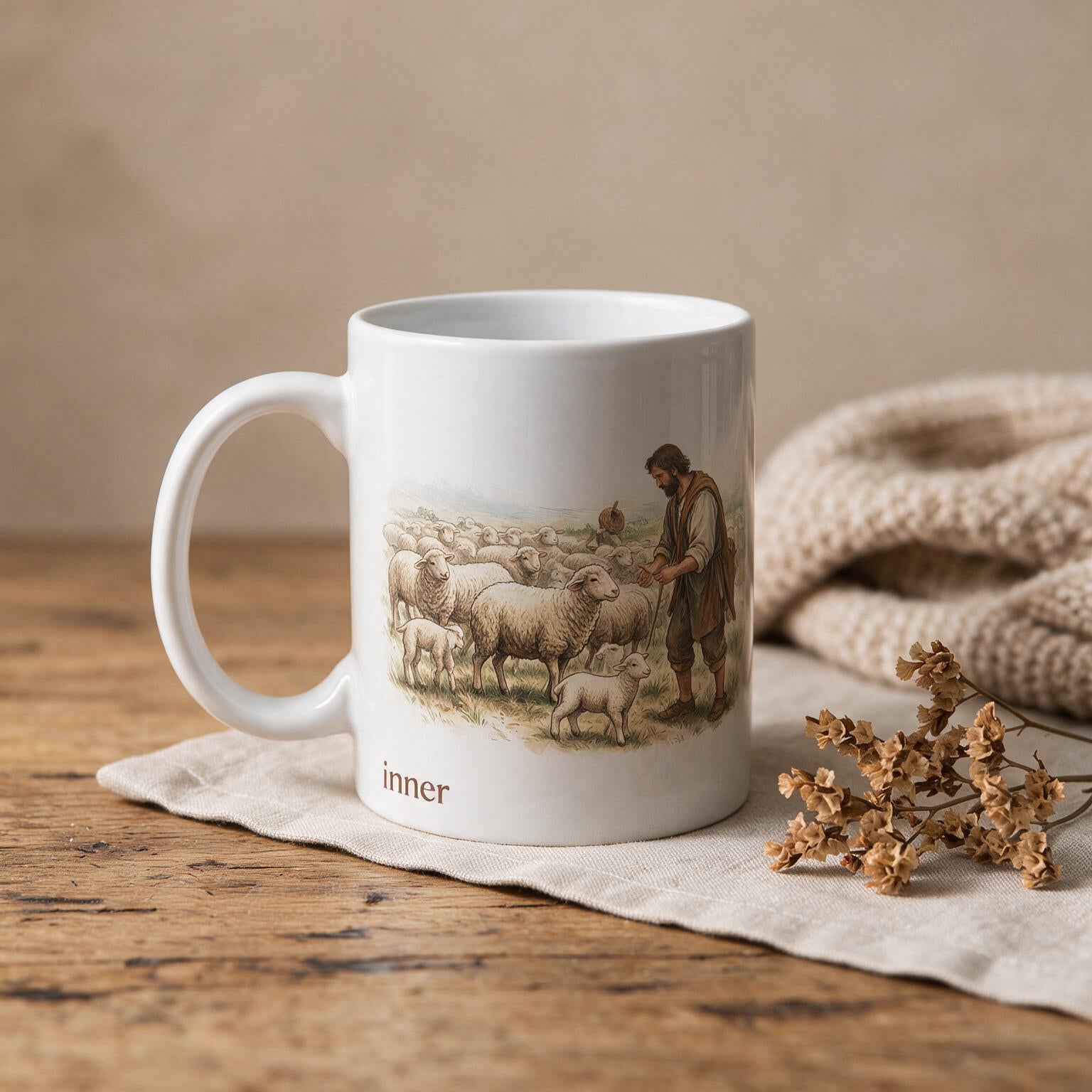 Gathered Flock Mug — angle view