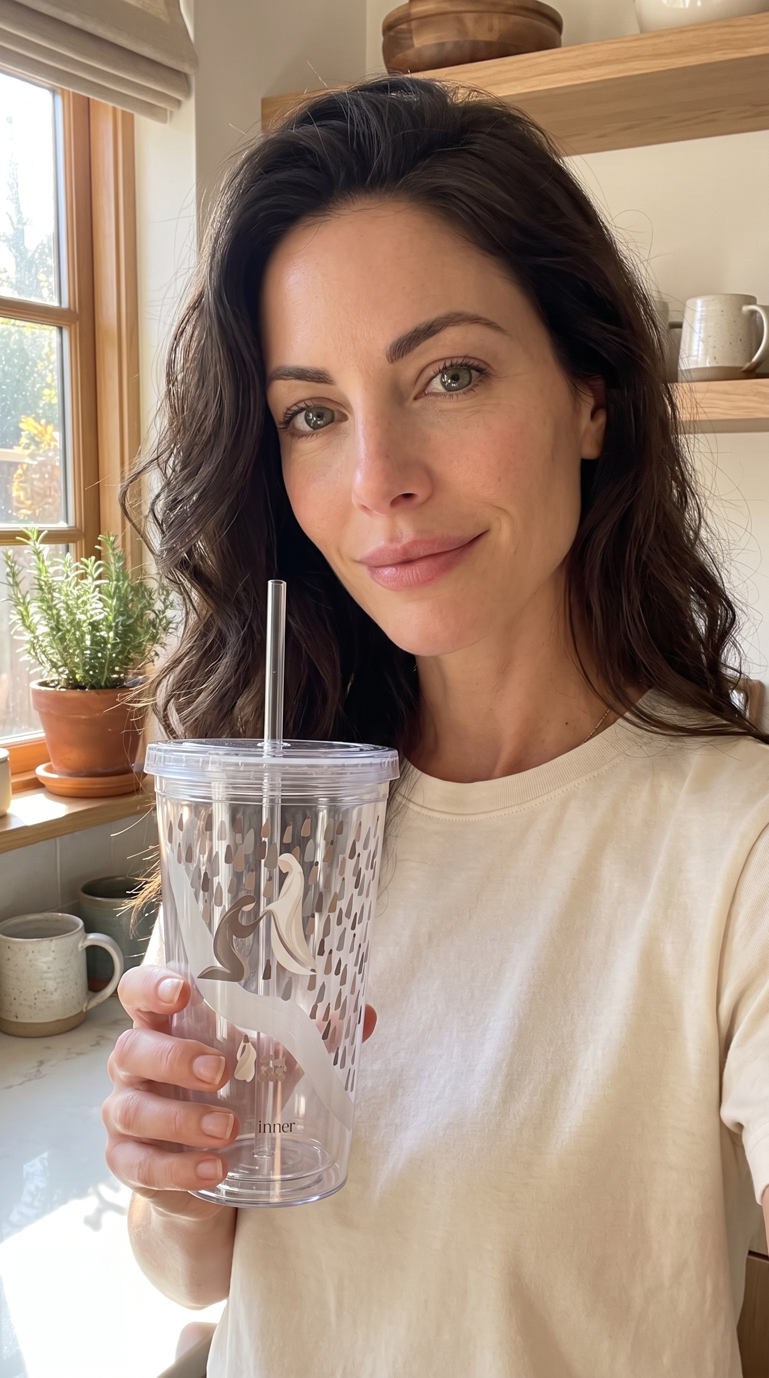 Tumbler Follow the Shepherd — worn/held by model